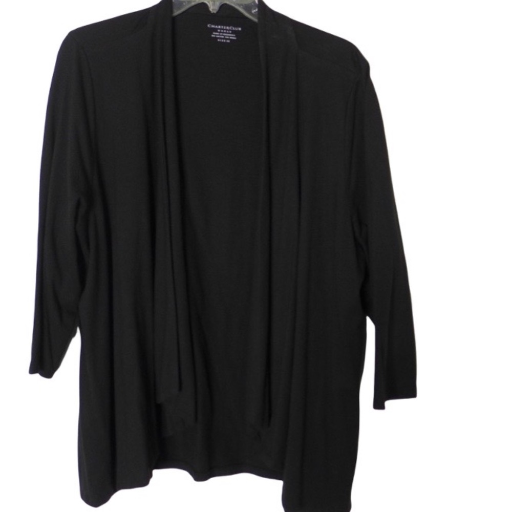 Charter Club Black Wrap Layering Jacket - 3X